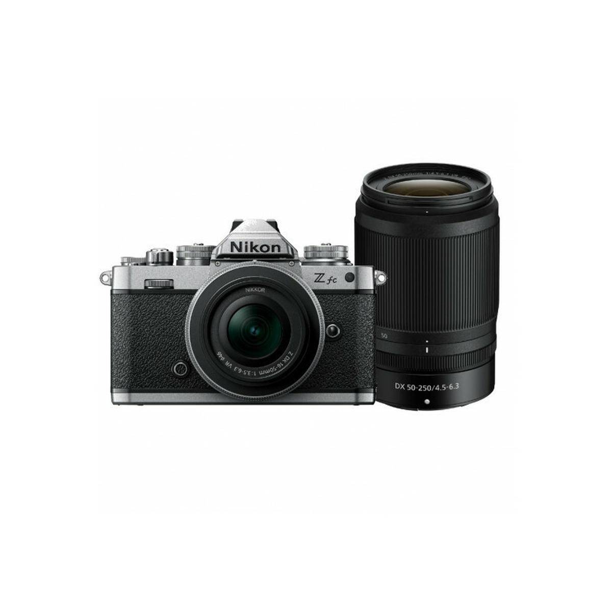Nikon Z fc + Z DX 16-50mm VR Silver + Z DX 50-250 VR + SD 64GB 667 Pro Fotocamera mirrorless Aps-c - Garanzia ufficiale NITAL 4 anni