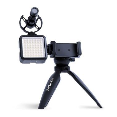 Synco M1s Vlogger Kit 2 Composto Da Shotgun M1s + Smartphone/Tablet Clamp + Table Tripod + Led W49 5