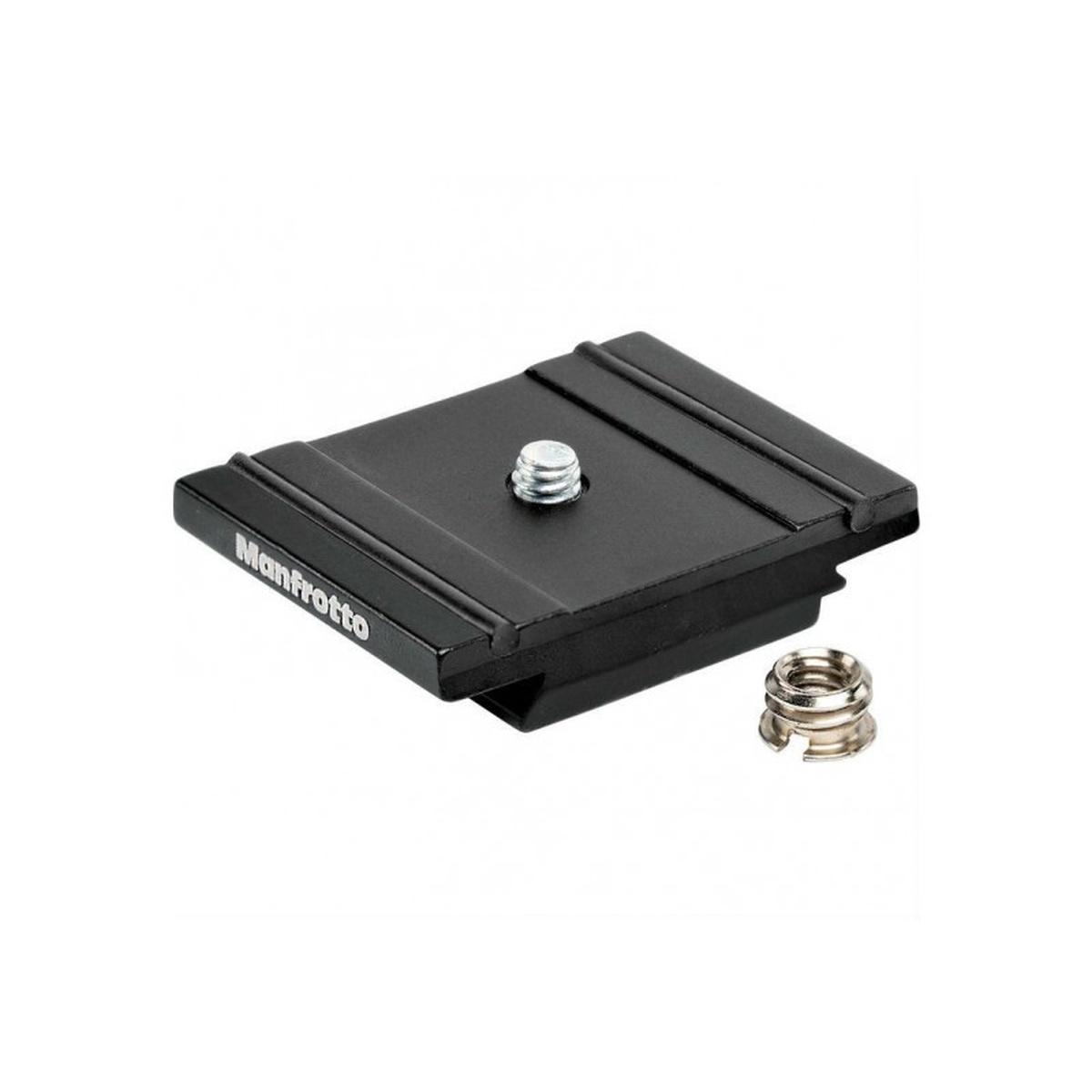 Manfrotto 500PLONG Piastra Di Attacco Per MVH500 – Alluminio, Viti 1/4 E 3/8, Perno Anti-Rotazione