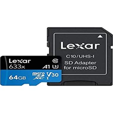 Card Lexar Micro Sdxc 64gb v30 100MB/S CLASSE 10 V30+ ADATTATORE