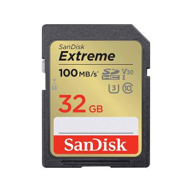 Card Sandisk SDHC  UHS-I 32gb Extreme U3 V30 100 MB/S READ 60 MB/S WRITE