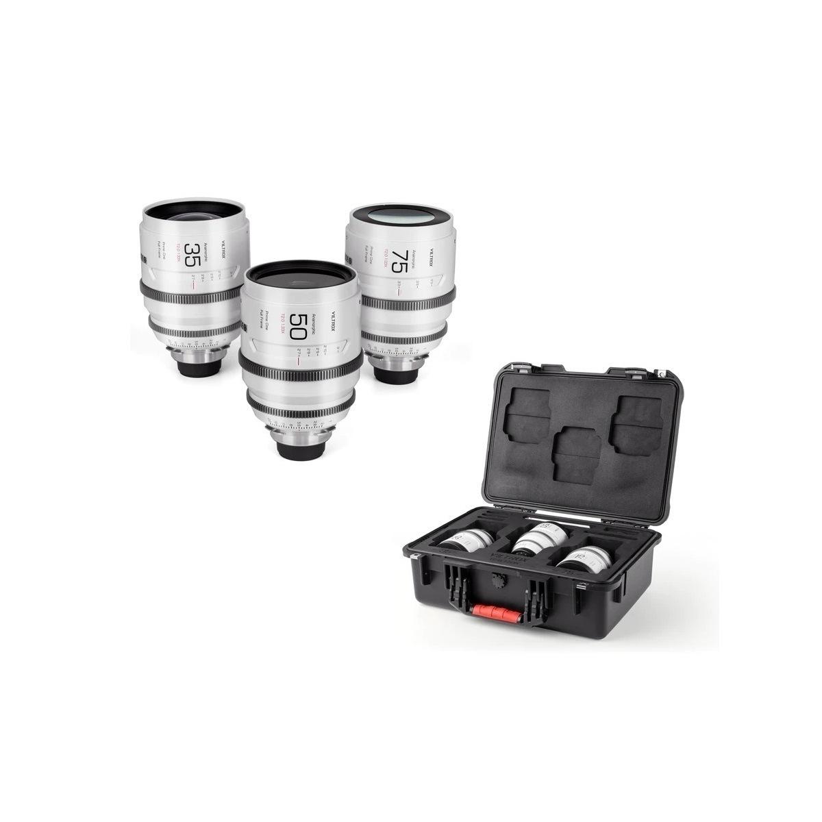 Viltrox 35+50+75mm t2.0 1.33x full frame anamorphic lens set epic series lenses con valigia for pl m