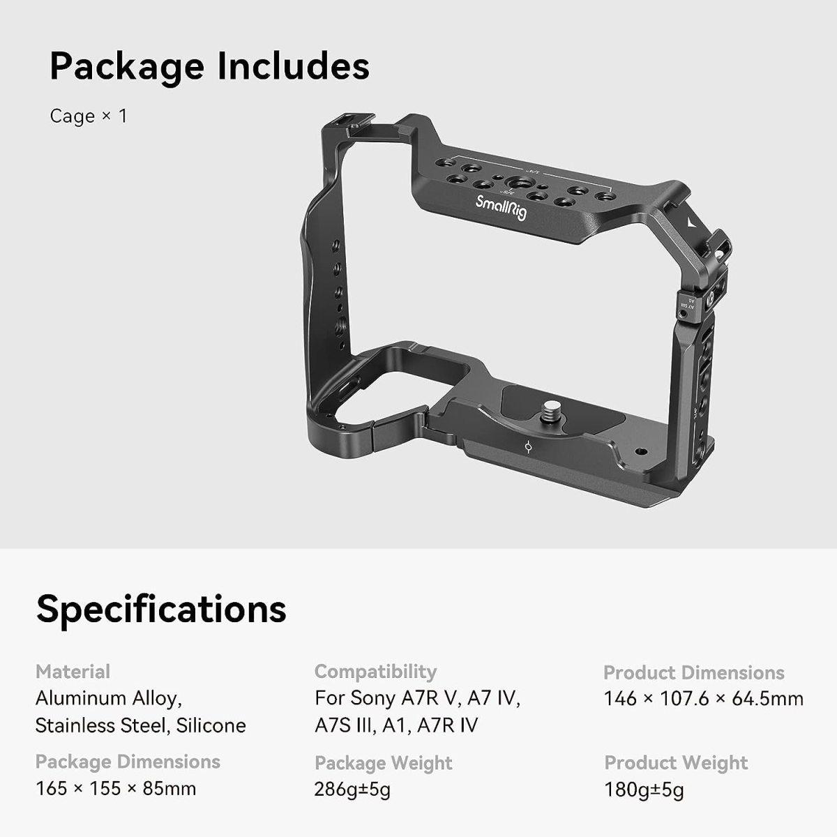 Smallrig cage sony a7r v - a7r iv - a7 iv - a7s iii - a1 - 3667b