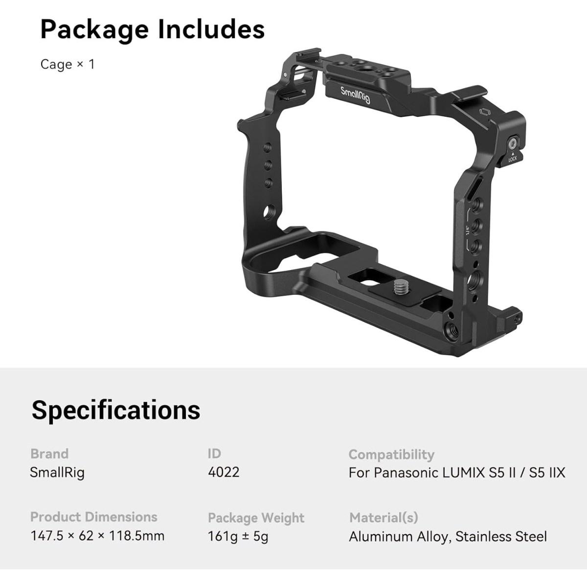 Smallrig Cage For Panasonic Lumix S5 II - 4022