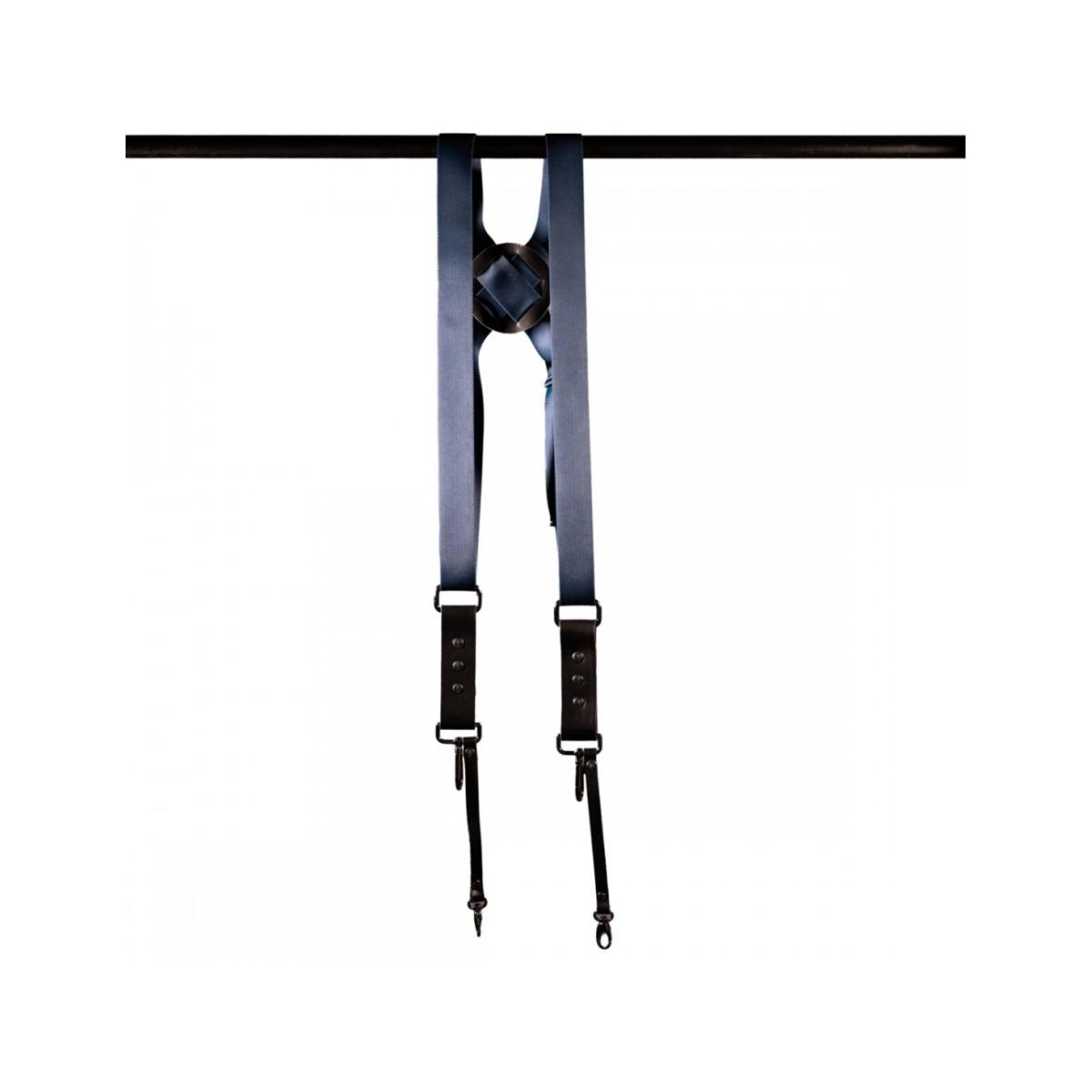 Tracolla NICE ONE Power Easy Doppia, tessuto e pelle- Blu