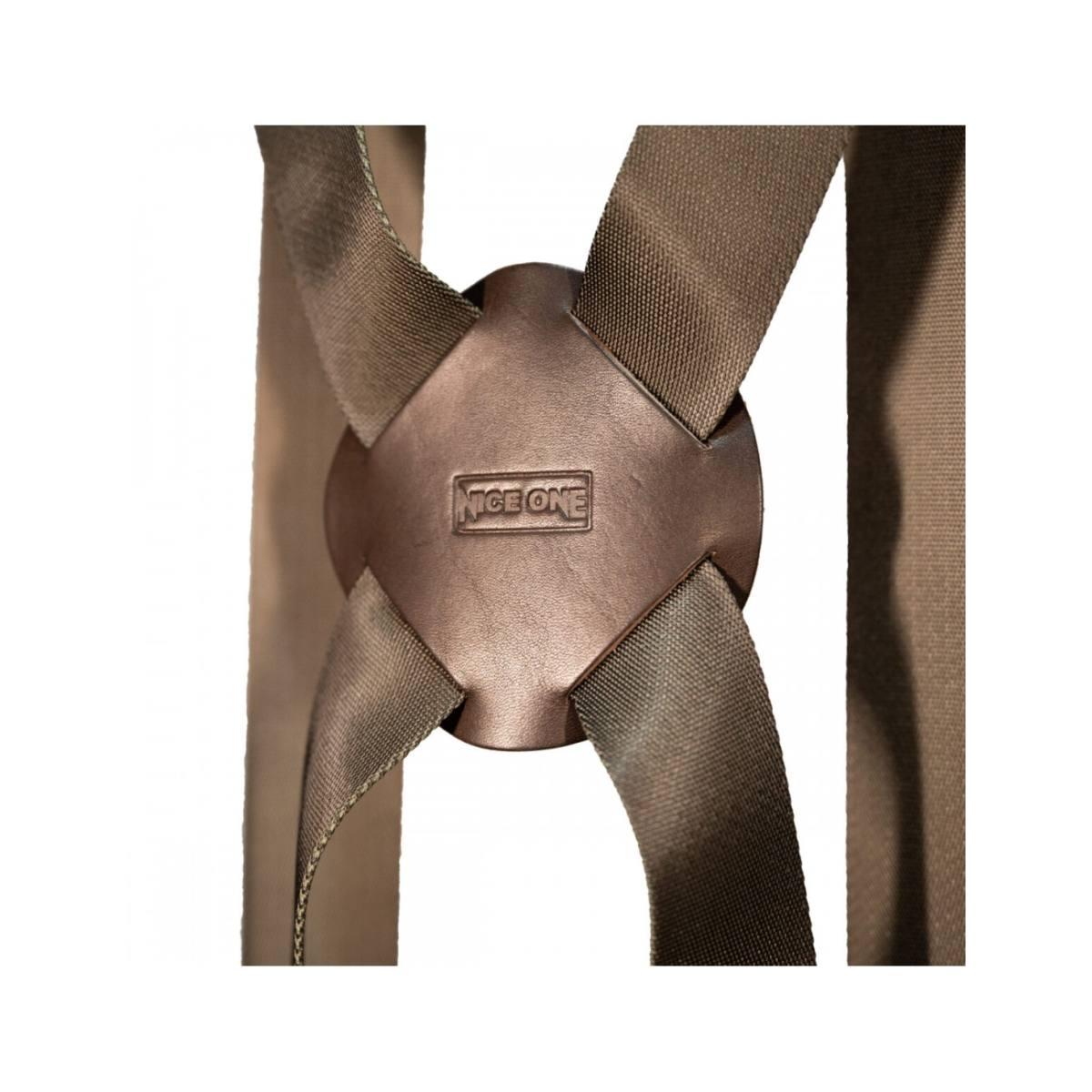 Tracolla NICE ONE Power Easy Doppia, tessuto e pelle-Verde