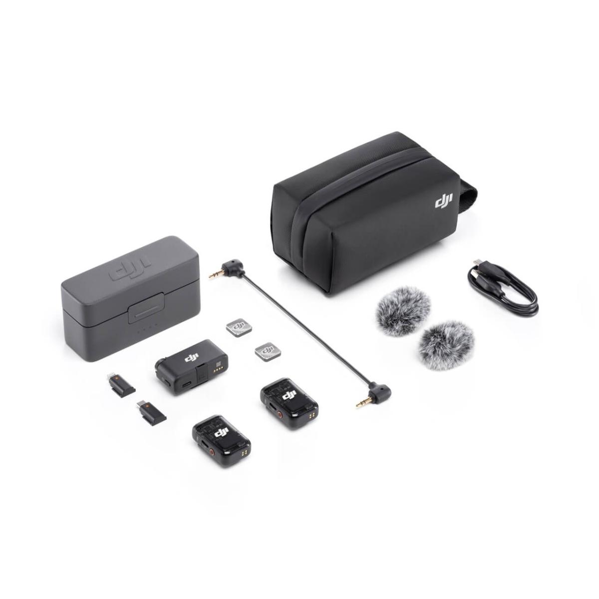 DJI Mic 2 (2 TX + 1 RX + Charging Case) - Microfono Wireless Compatto DJI Garanzia Nital 2 Anni