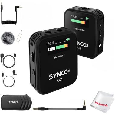 Microfono synco g2 (a1) sistema wireless omnidirezionale batt. integrata con microfono integrato e lavalier