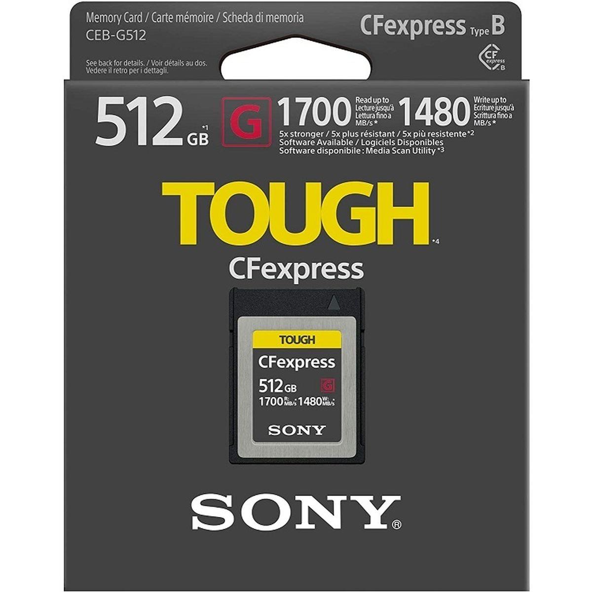 Sony cf express 512gb type b tough serie g 1700mbs/1480mbs