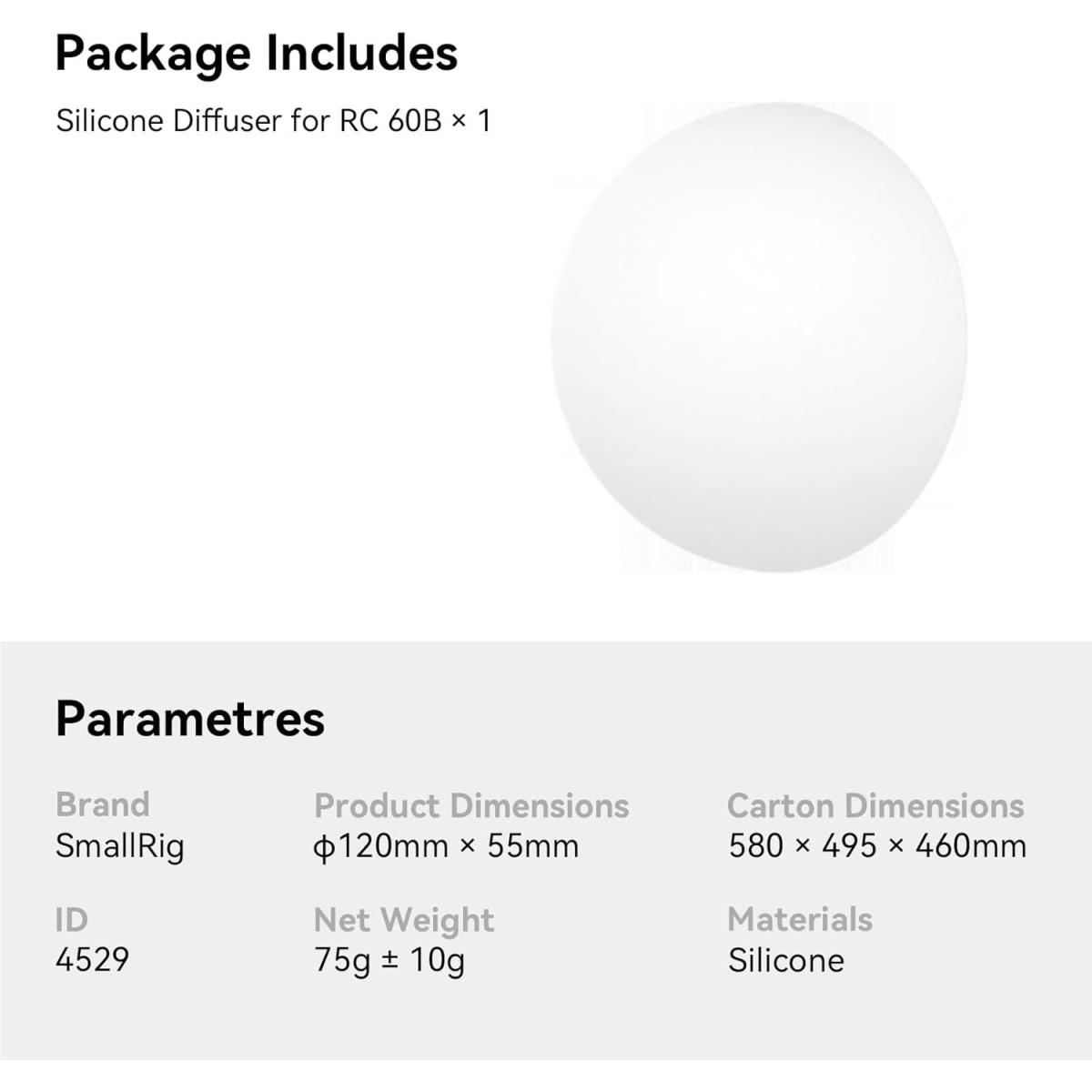 Smallrig Silicone Diffuser for RC 60B - 4529