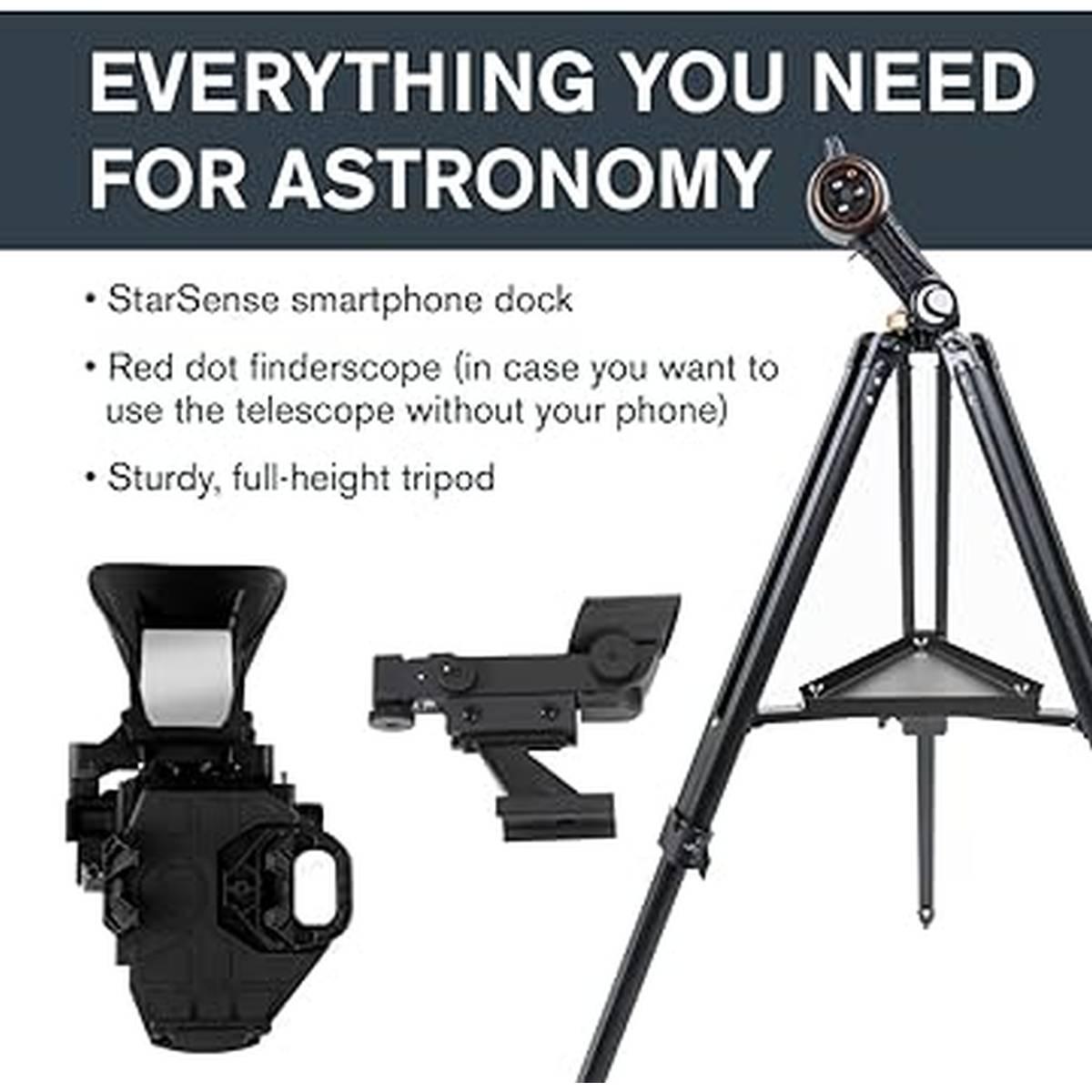 Telescopio Celestron rifrattore StarSense Explorer DX 102AZ con applicazione per smartphone, compatibile con iPhone/Android, grigio