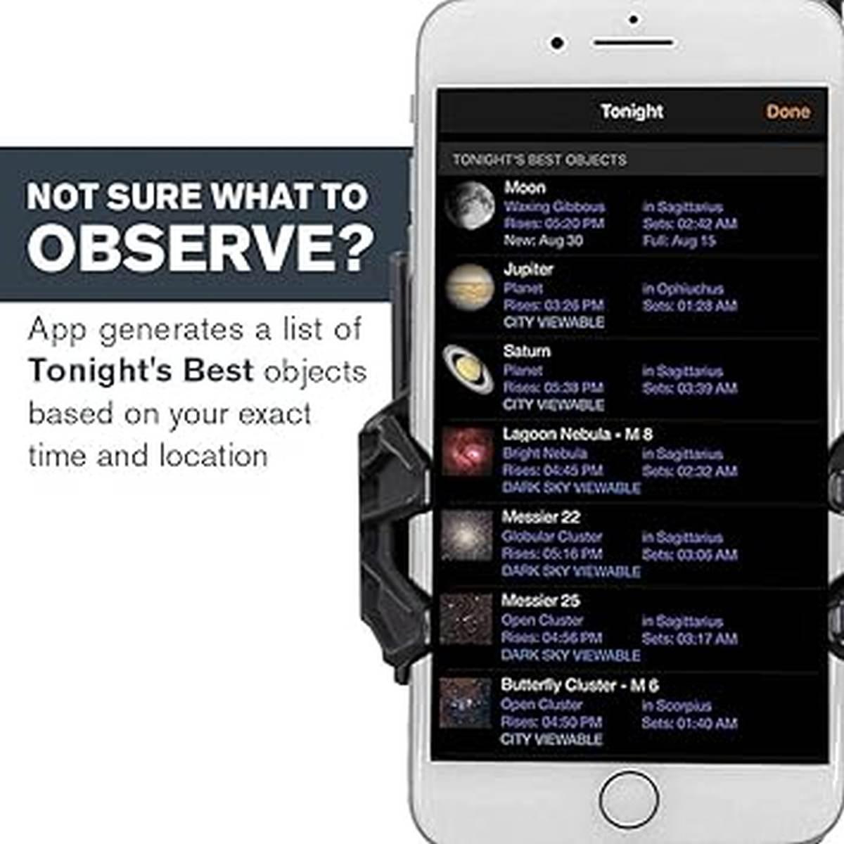 Telescopio Celestron rifrattore StarSense Explorer DX 102AZ con applicazione per smartphone, compatibile con iPhone/Android, grigio