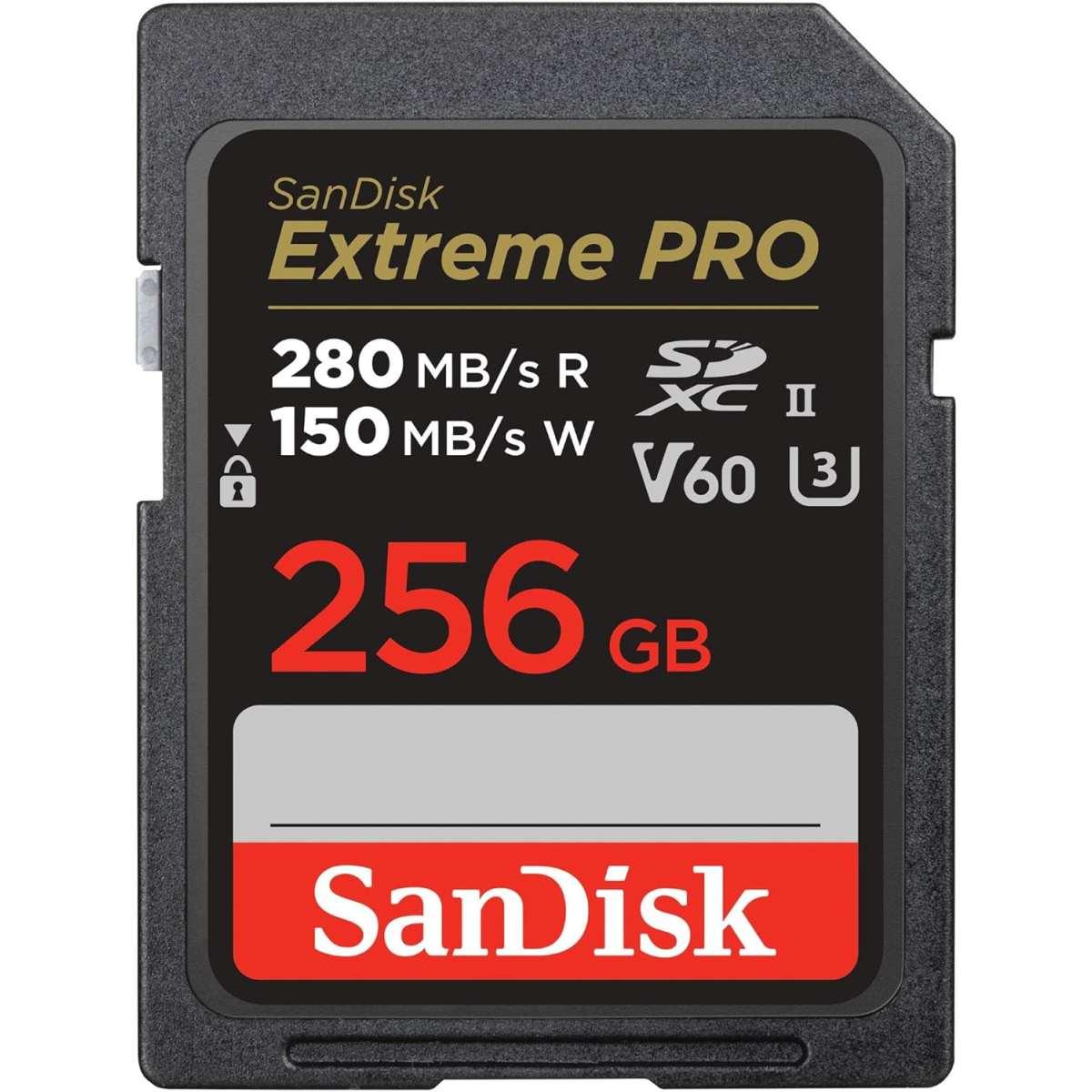 Card SanDisk 256GB Extreme PRO scheda SDXC fino a 280 MB/s UHS-II Class 10 U3 V60