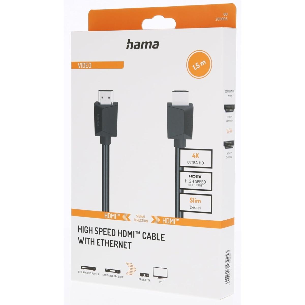 Cavo hama hdmi/hdmi 4k 1,5mt
