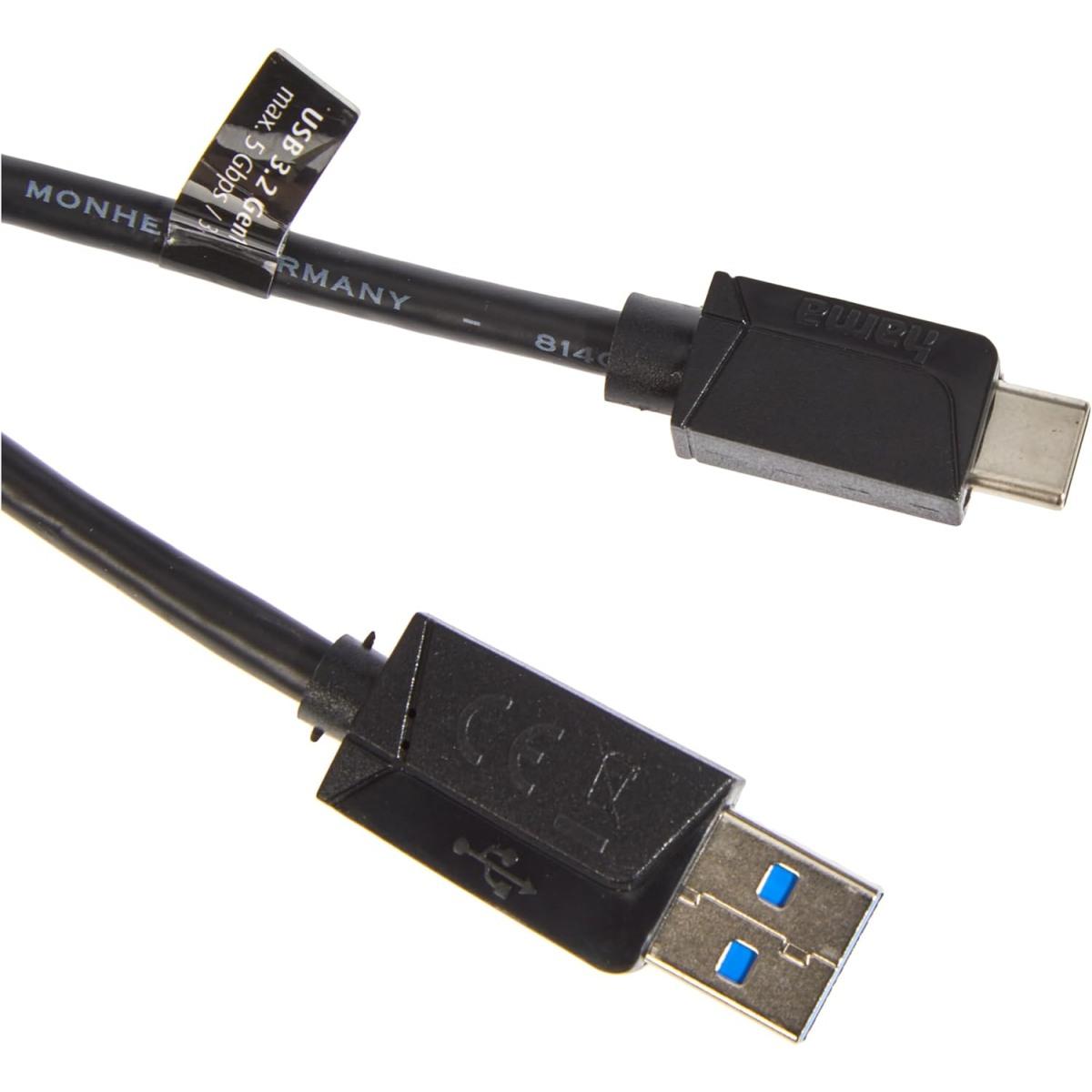 Cavo Hama USB-A a USB-C 3.2 Gen1, 5 Gbps 1,5 m, nero art. 200652