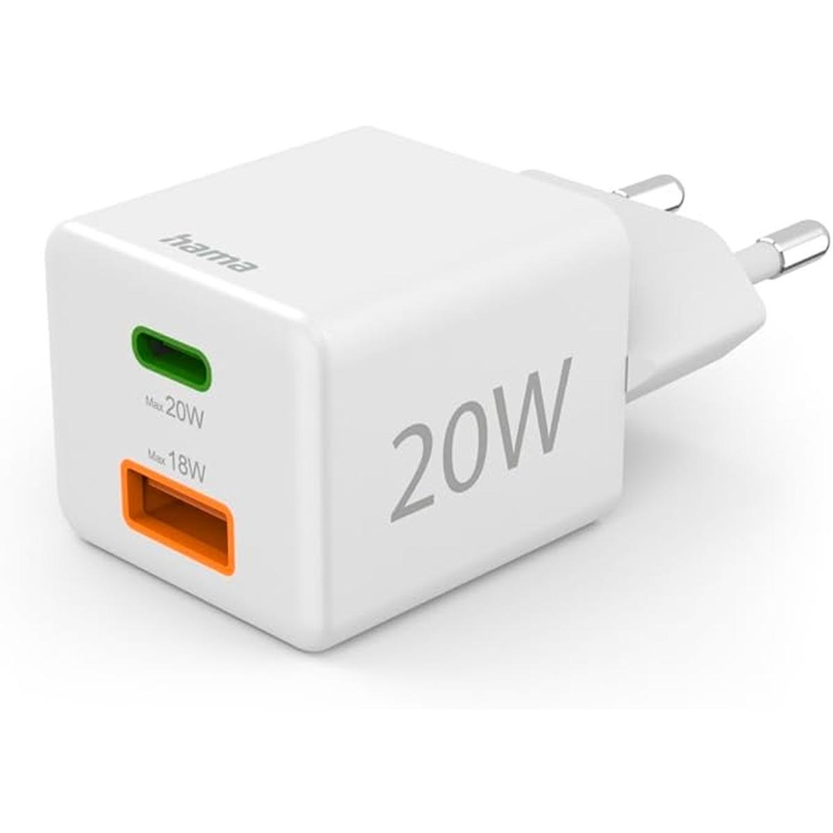 Caricatore hama rete 1x usb-c 1x usb-a 20 w