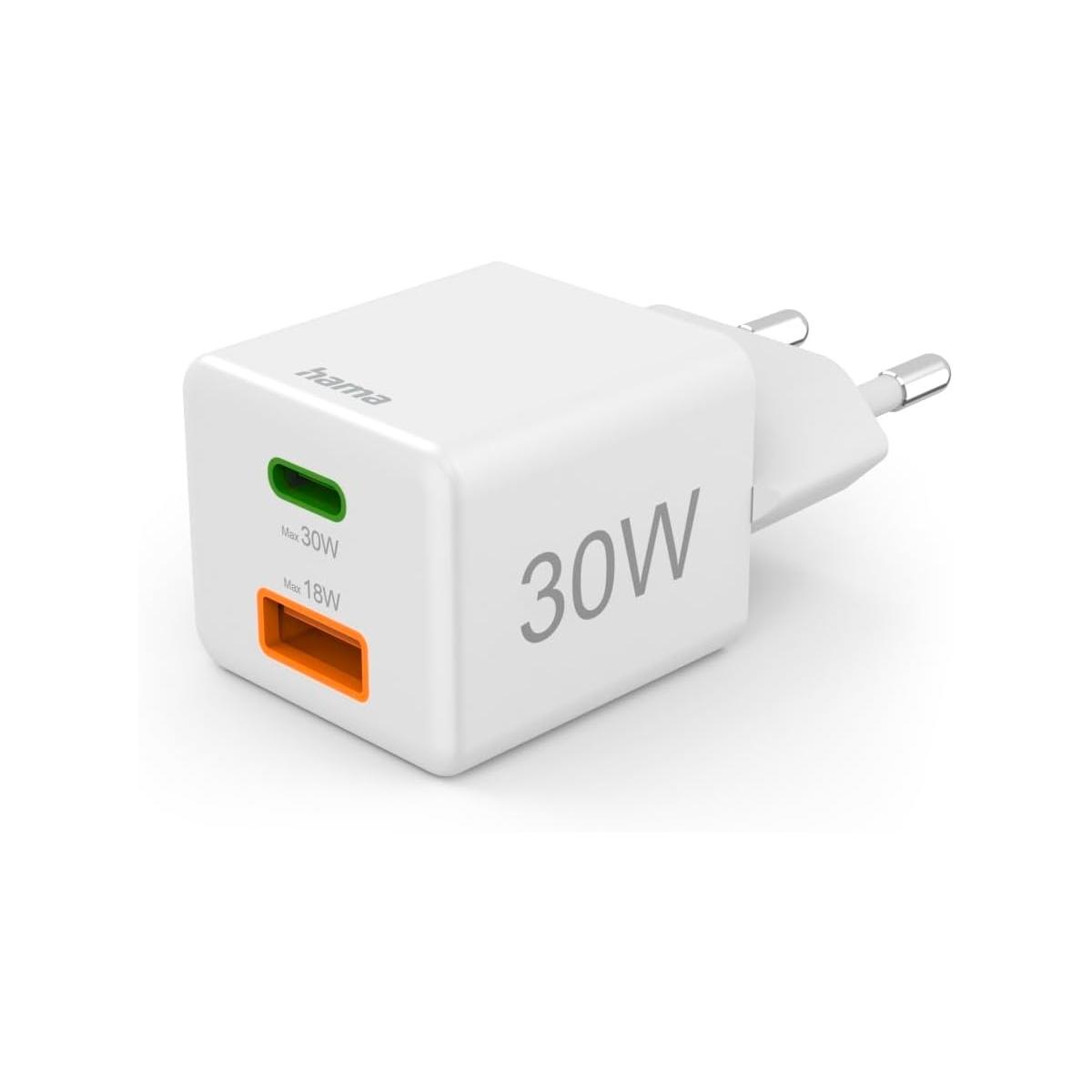 Caricatore hama rete 1x usb-c 1x usb-a 30 w