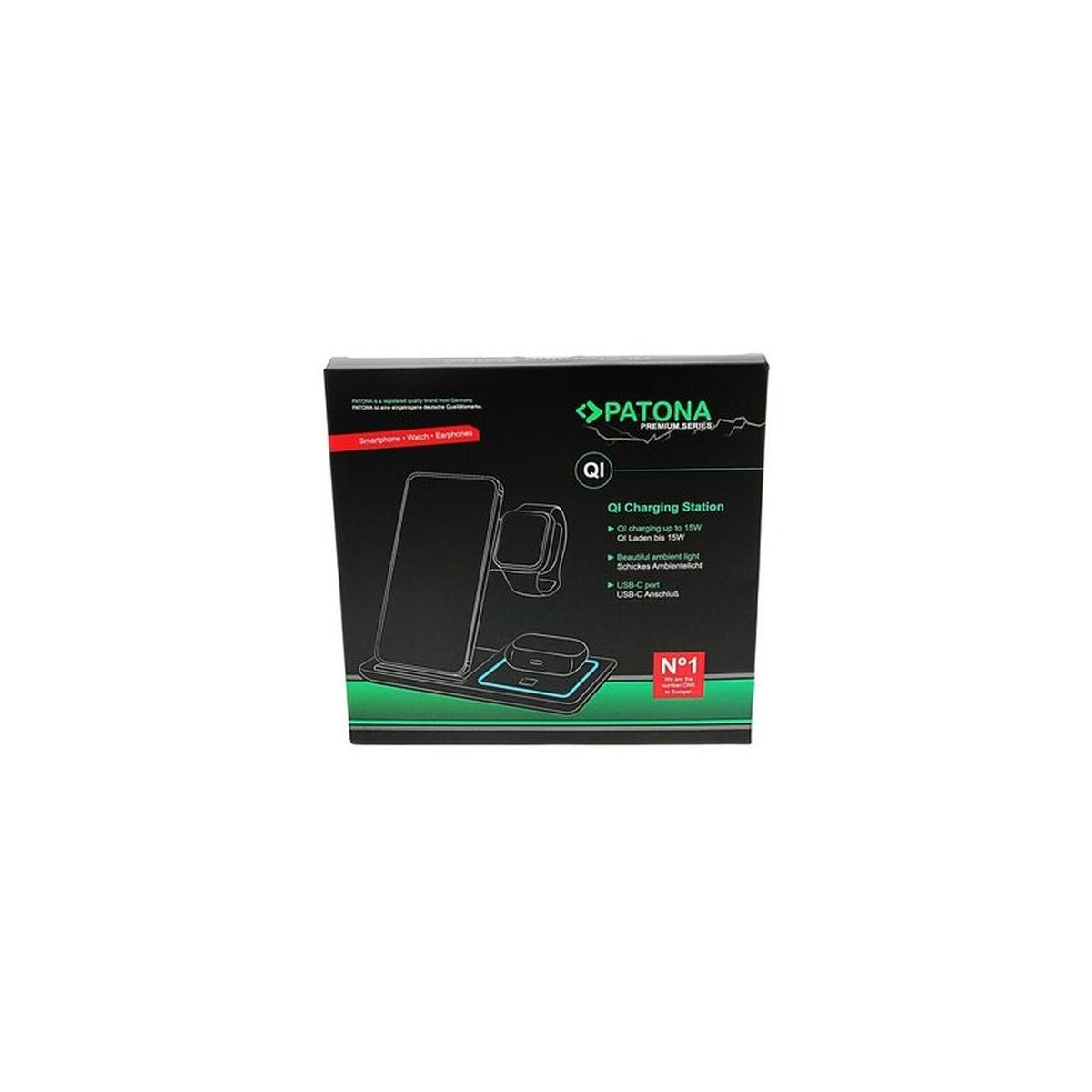 Patona 3in1 qi wireless charger for smartphone iphone watch and airpods