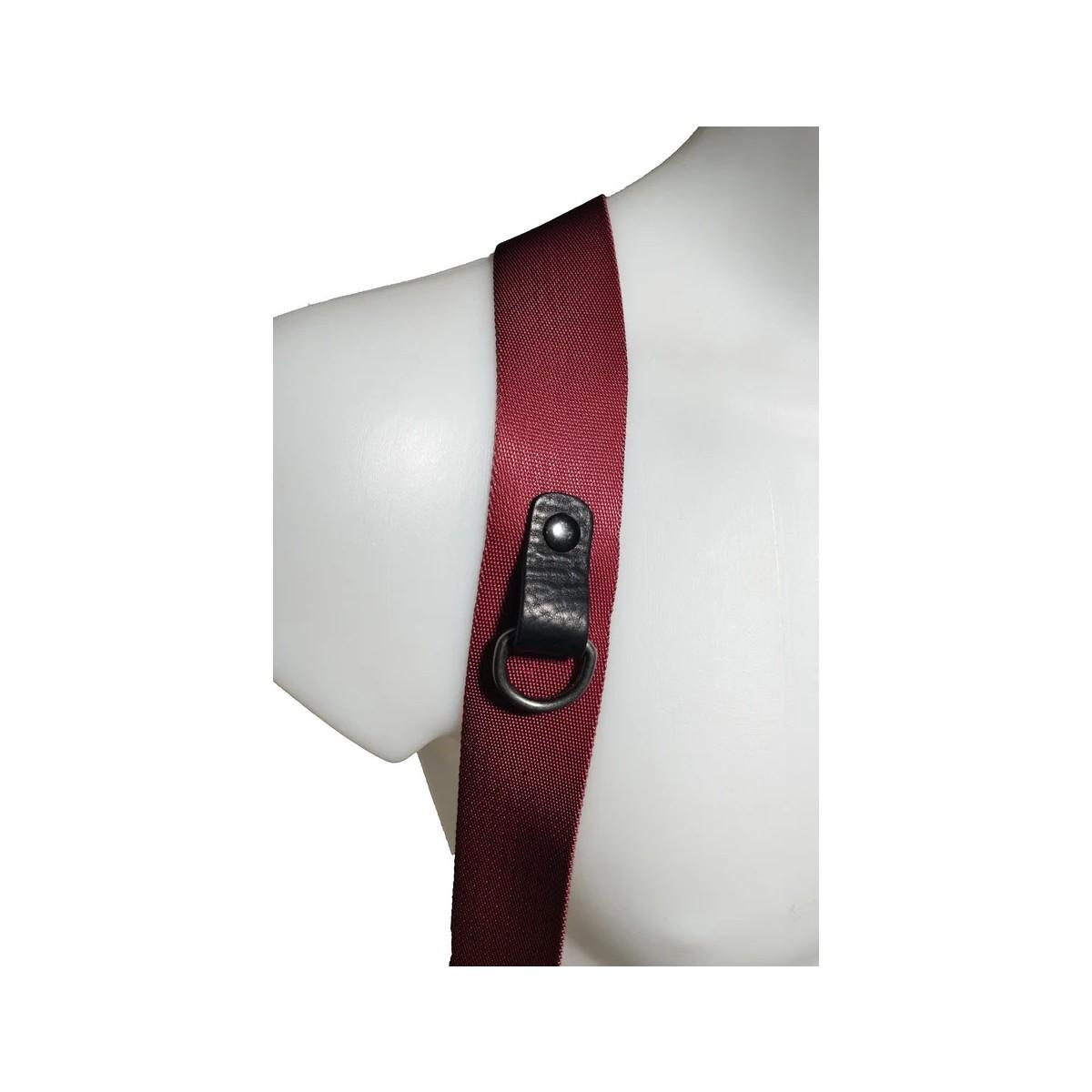 Tracolla NICE ONE Power Easy Doppia, tessuto e pelle -Bordeaux