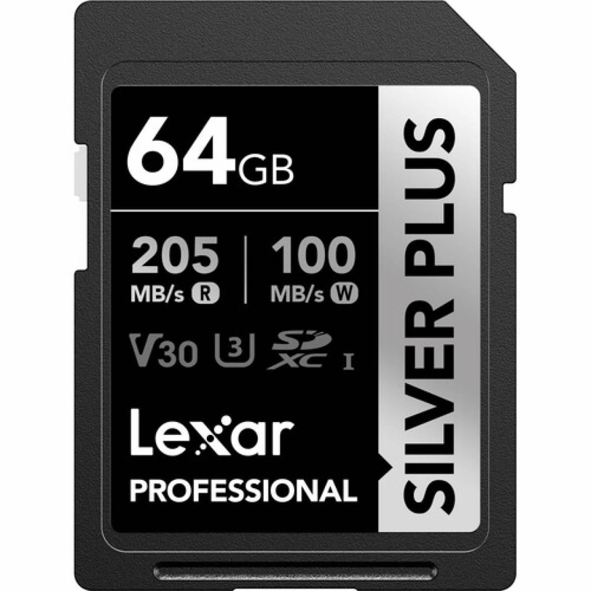 Card Lexar 64GB Pro Silver Plus SDHC V30 U3