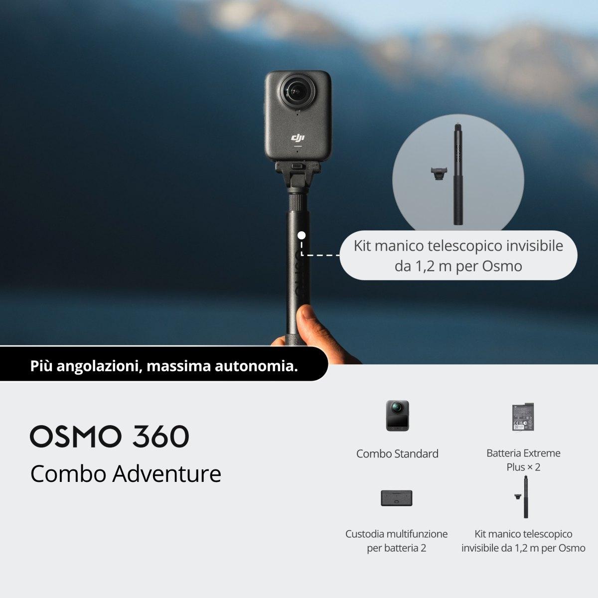 DJI Osmo 360 Adventure Combo-Garanzia Nital 2 Anni