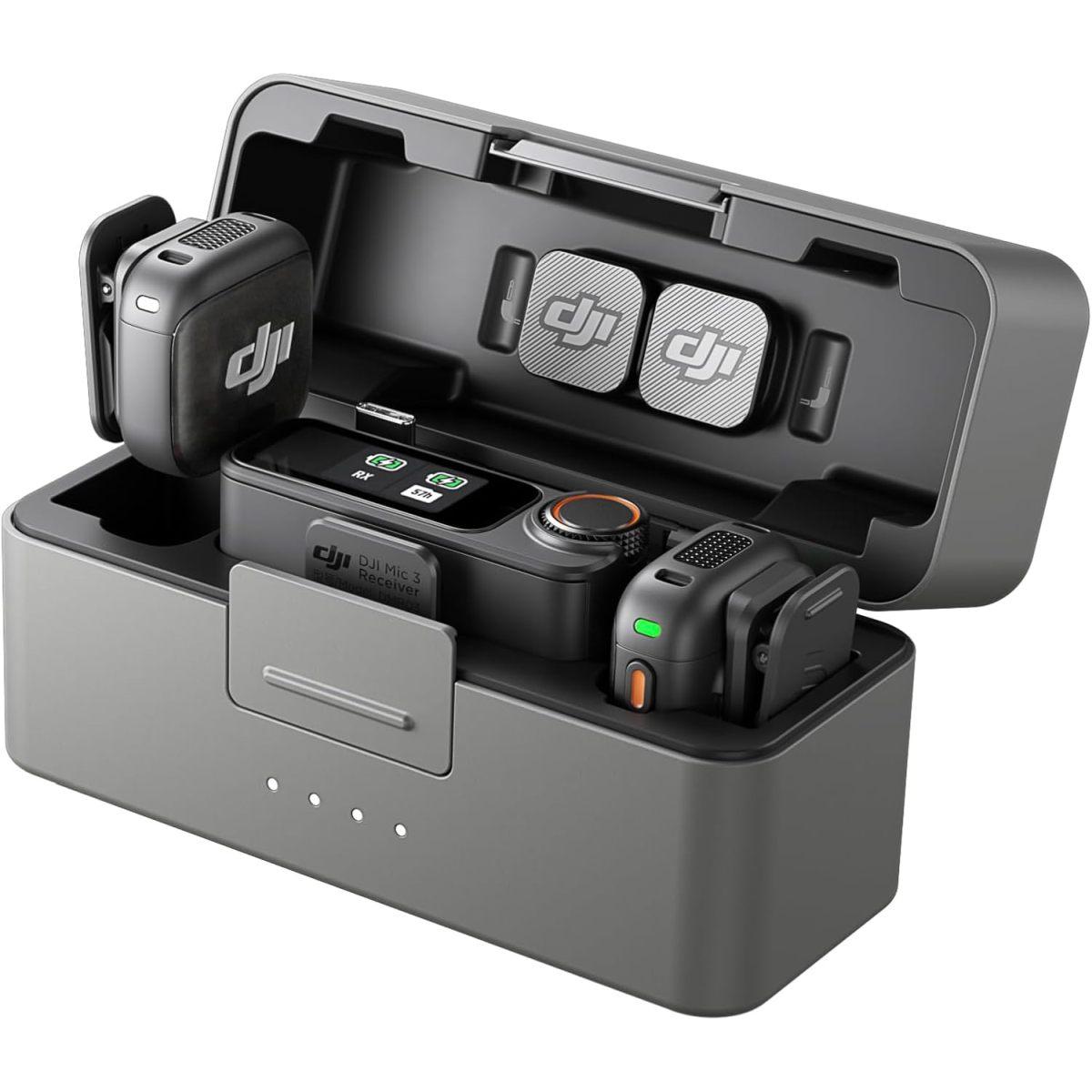 DJI Mic 3 (2 TX + 1 RX + Charging Case) - Microfono Wireless Compatto DJI Garanzia Nital 2 Anni