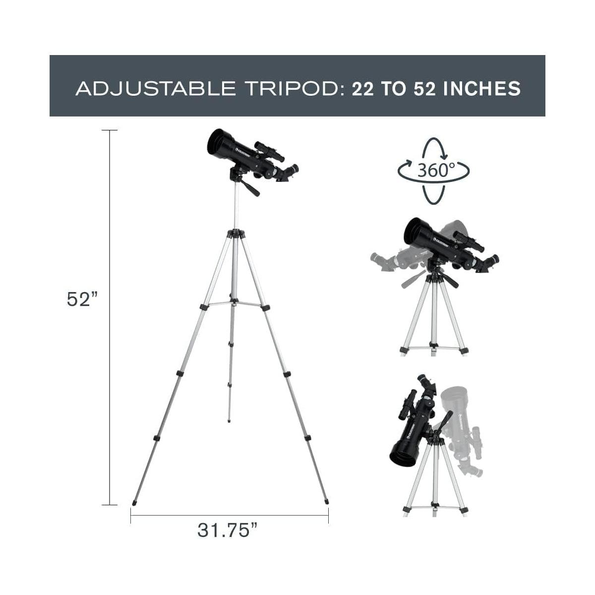 Telescopio Celestron Travel Scope COMPACT 70-con treppiedi e borsa - telescopio rifrattore portatile