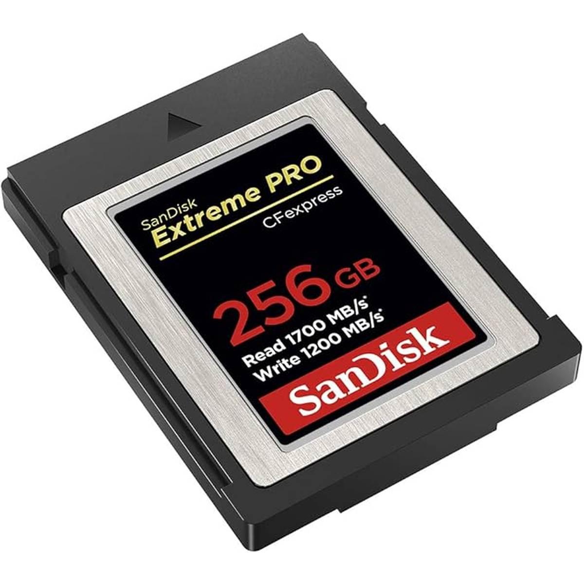 Card Sandisk Cfexpress Type B 256gb Extreme Pro up to 1700 mb/s read 1200 mb/s