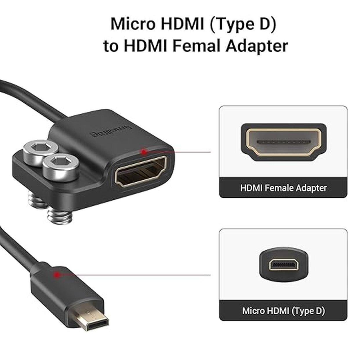 SmallRig Cavo adattatore Ultra Slim HDMI 4K (da D ad A) 3021
