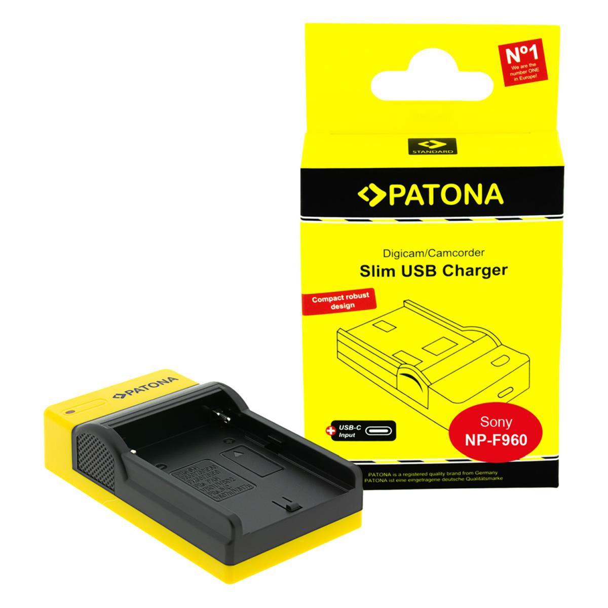 Patona slim micro-usb charger sony np-f970 np-f960 np-f950 np-f