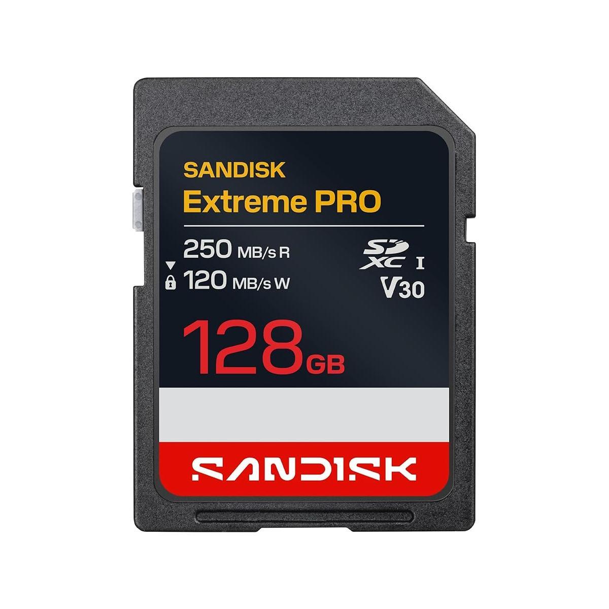 Card Sandisk Sdxc 128gb 250mb/S (v30, U3, C10 - 250mb/S Lettura, 120mb/S Scrittura)