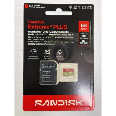 Card SANDISK MICROSD EXTREME PLUS A2 64GB + Adattatore sd