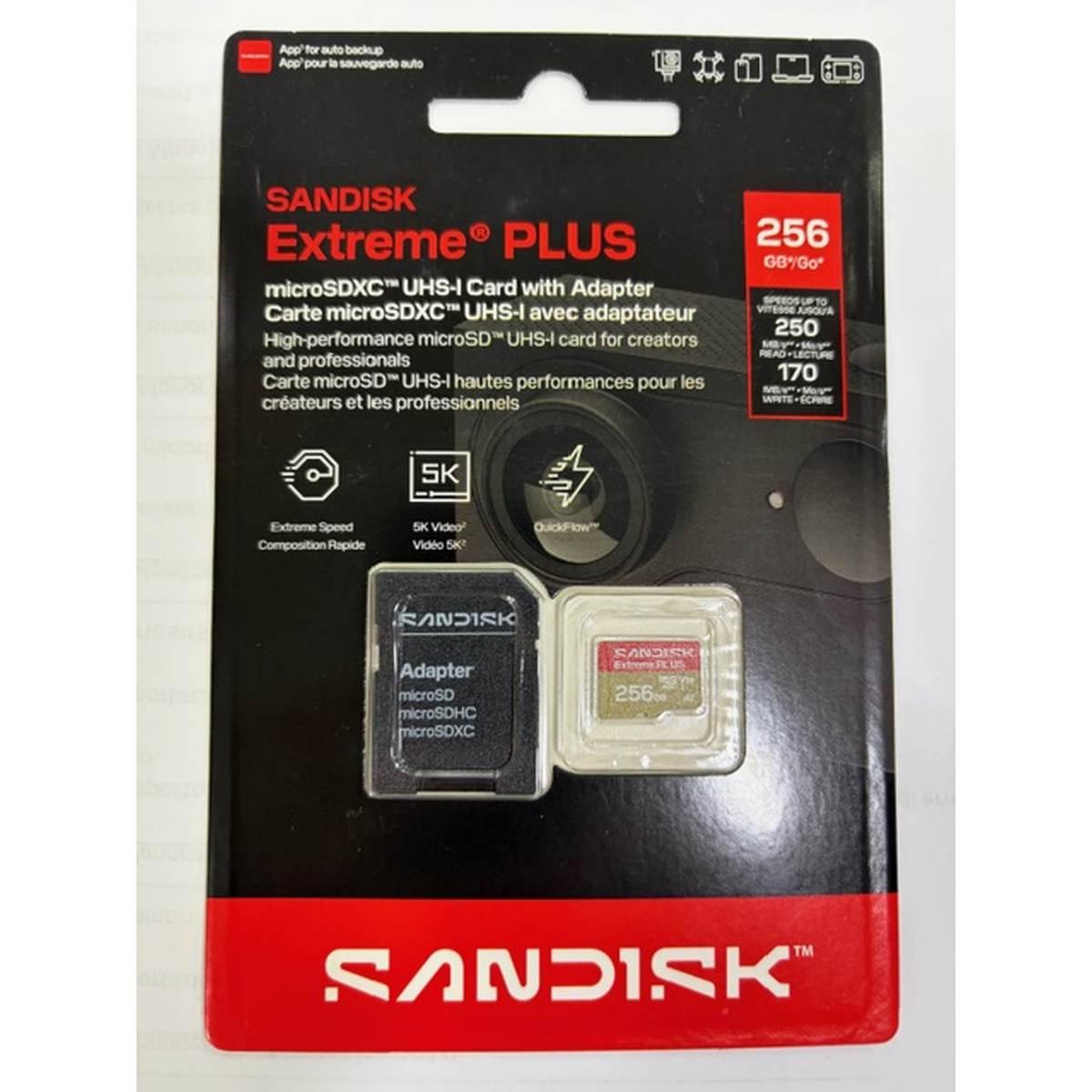 Card SANDISK MICROSD EXTREME PLUS A2 256GB