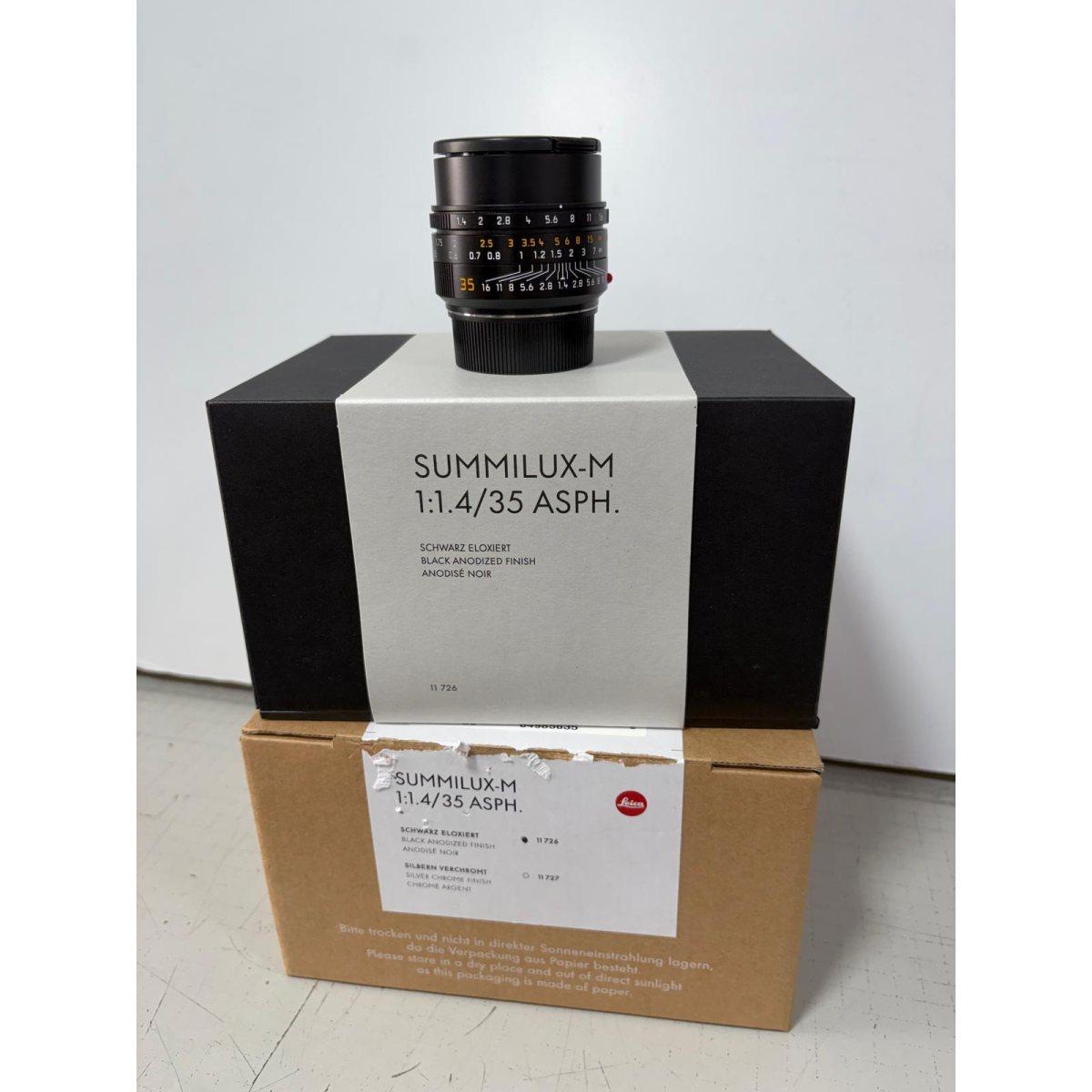 USATO LEICA SUMMILUX-M 35/f 1.4 ASPH., black anodized finish PARI AL NUOVO +OMAGGIO FILTRO UVA II E 46 LEICA- DATA ACQUISTO 18/02/2026 CON IVA 22% DEDUCIBILE