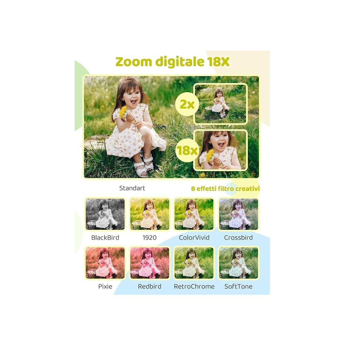 Macchina Fotografica Rollei Compactline Pocket Trasparente Blu Fotocamera Digitale 48MP 4K con Doppio Schermo Zoom Digitale 18X Camera Compatta, Macchina-Fotografica-Digital-Fotoca
