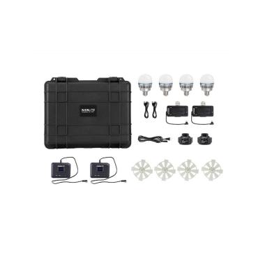 Nanlite pavobulb 10c rgbww kit 4 pezzi + accessori