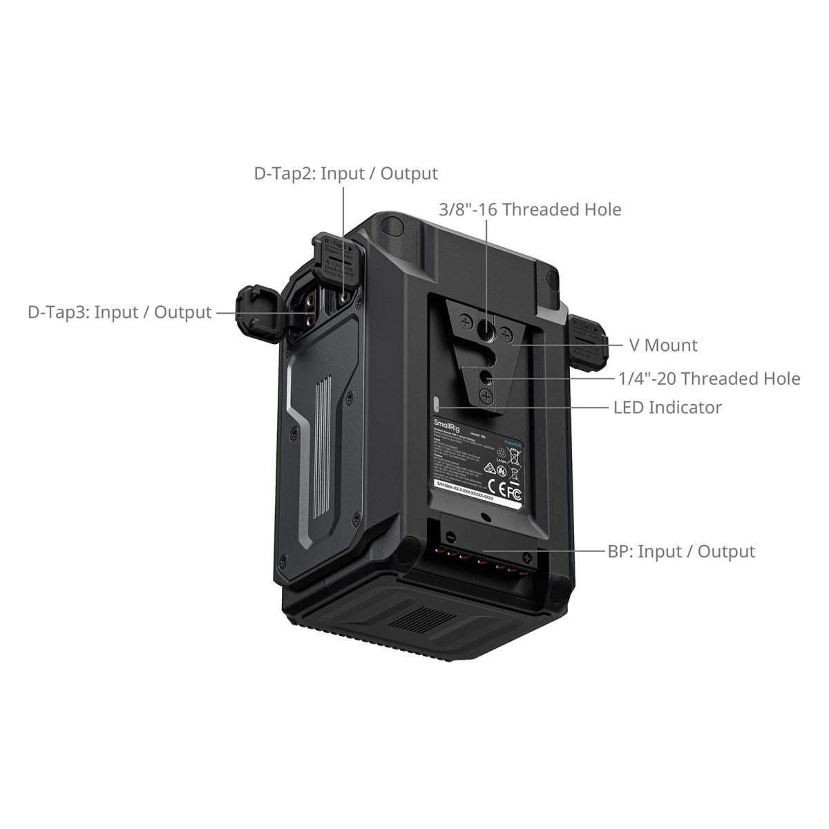 Batteria SmallRig Triple Proof (1,8 m / 5,9ft resistente alle cadute, impermeabile / antipolvere IP54) Batteria V-Mount 5864