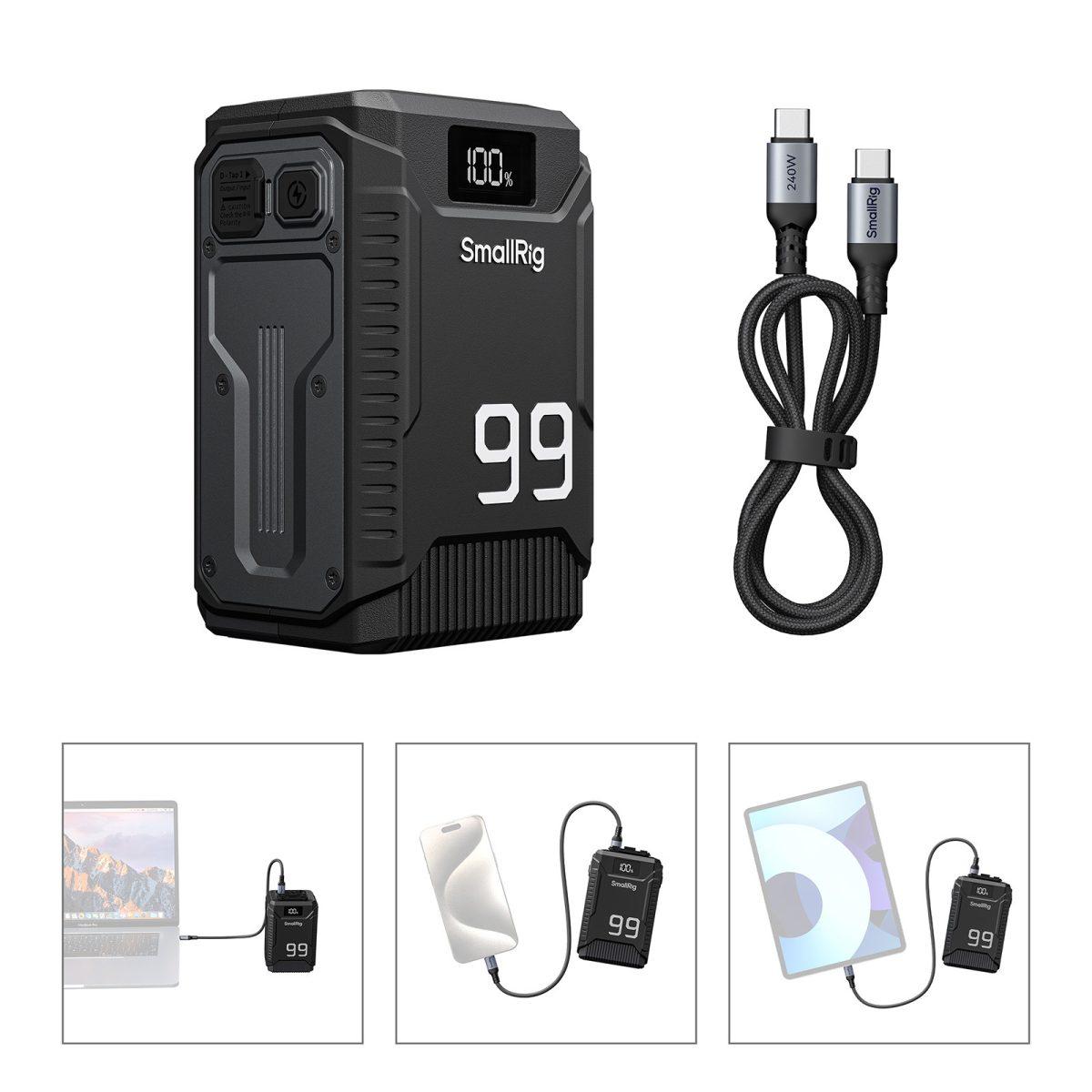 Batteria SmallRig Triple Proof (1,8 m / 5,9ft resistente alle cadute, impermeabile / antipolvere IP54) Batteria V-Mount 5864