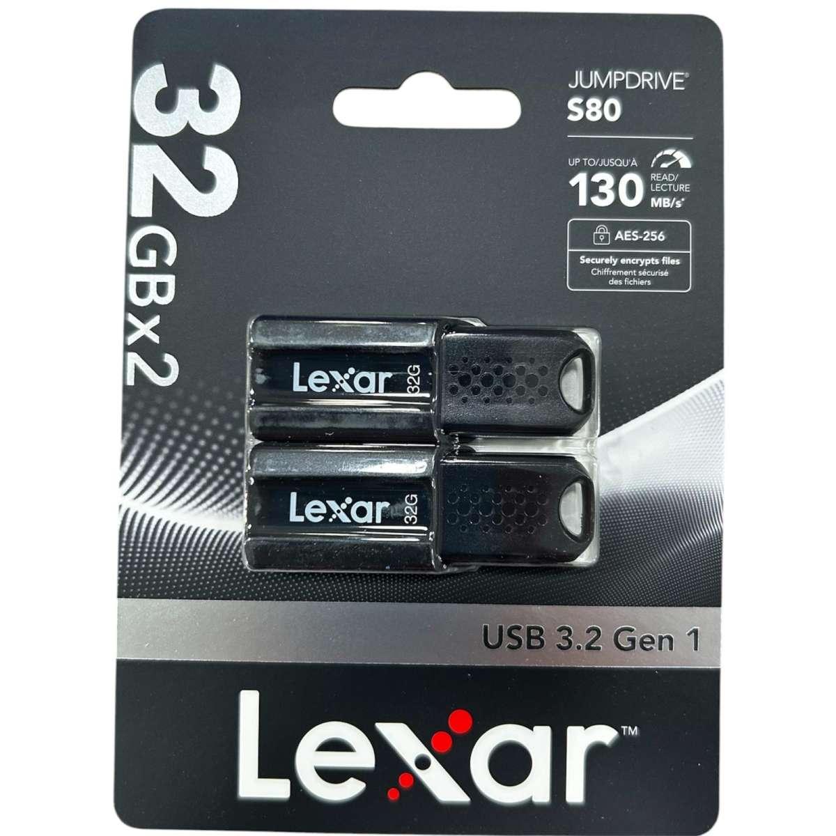 Pendrive 32gb bipack lexar jumpdrive s80 usb 3.1