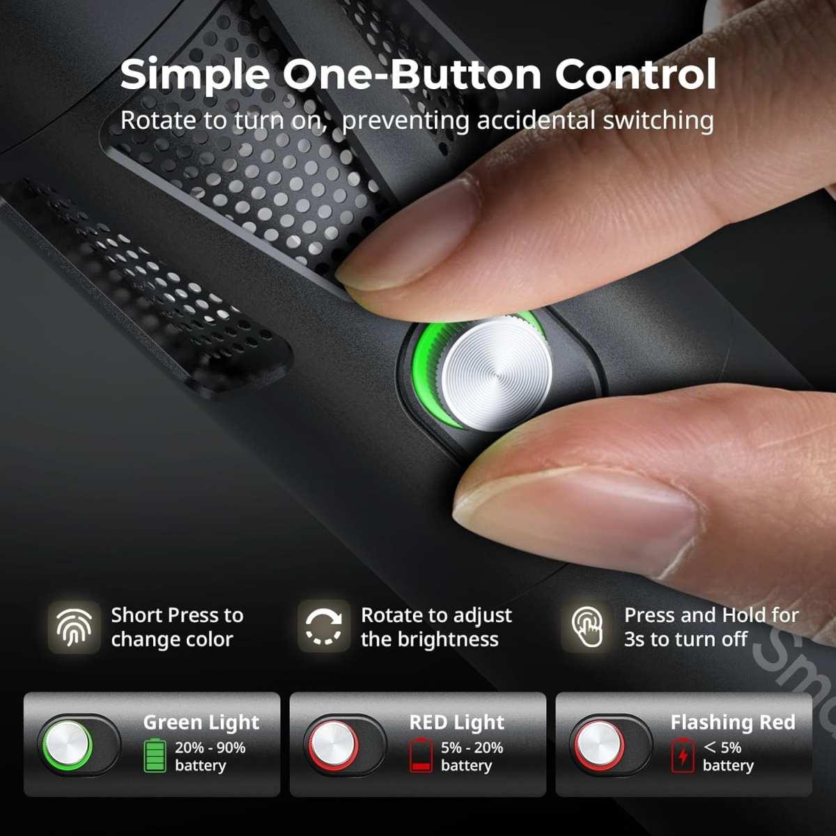 Illuminatore SMALLRIG Torcia Fotografica a LED RGB, RF20C - 5335
