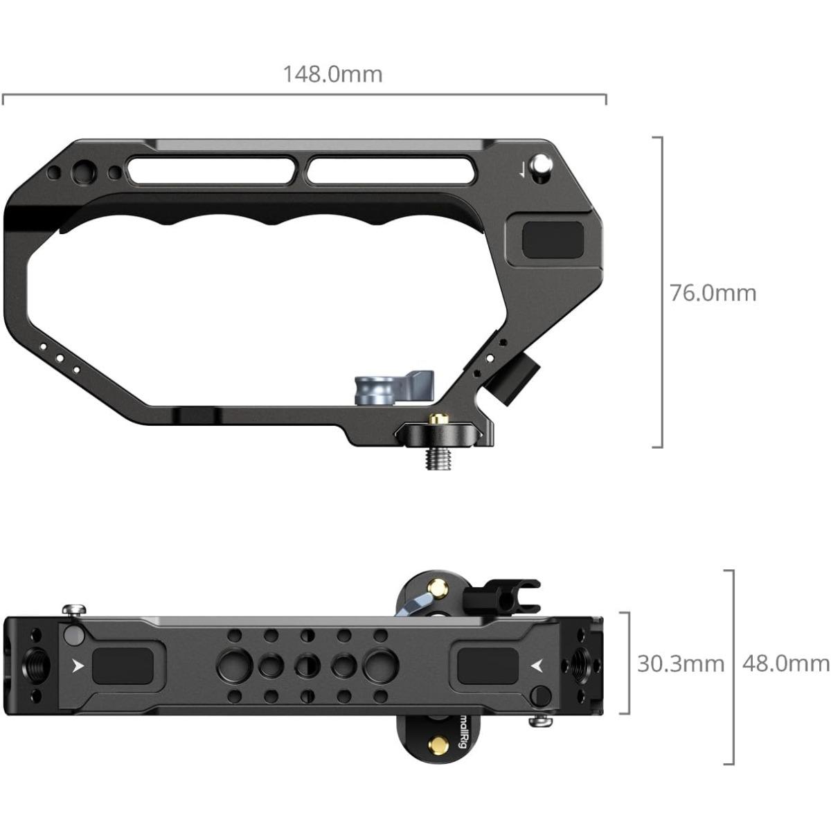 SMALLRIG Maniglia Superiore per Guida NATO Stile D con Morsetto a Sgancio Rapido, Impugnatura in Silicone Resistente al Freddo, Fori di Montaggio da 1/4"-20 e 3/8"-16 per Fotocamer