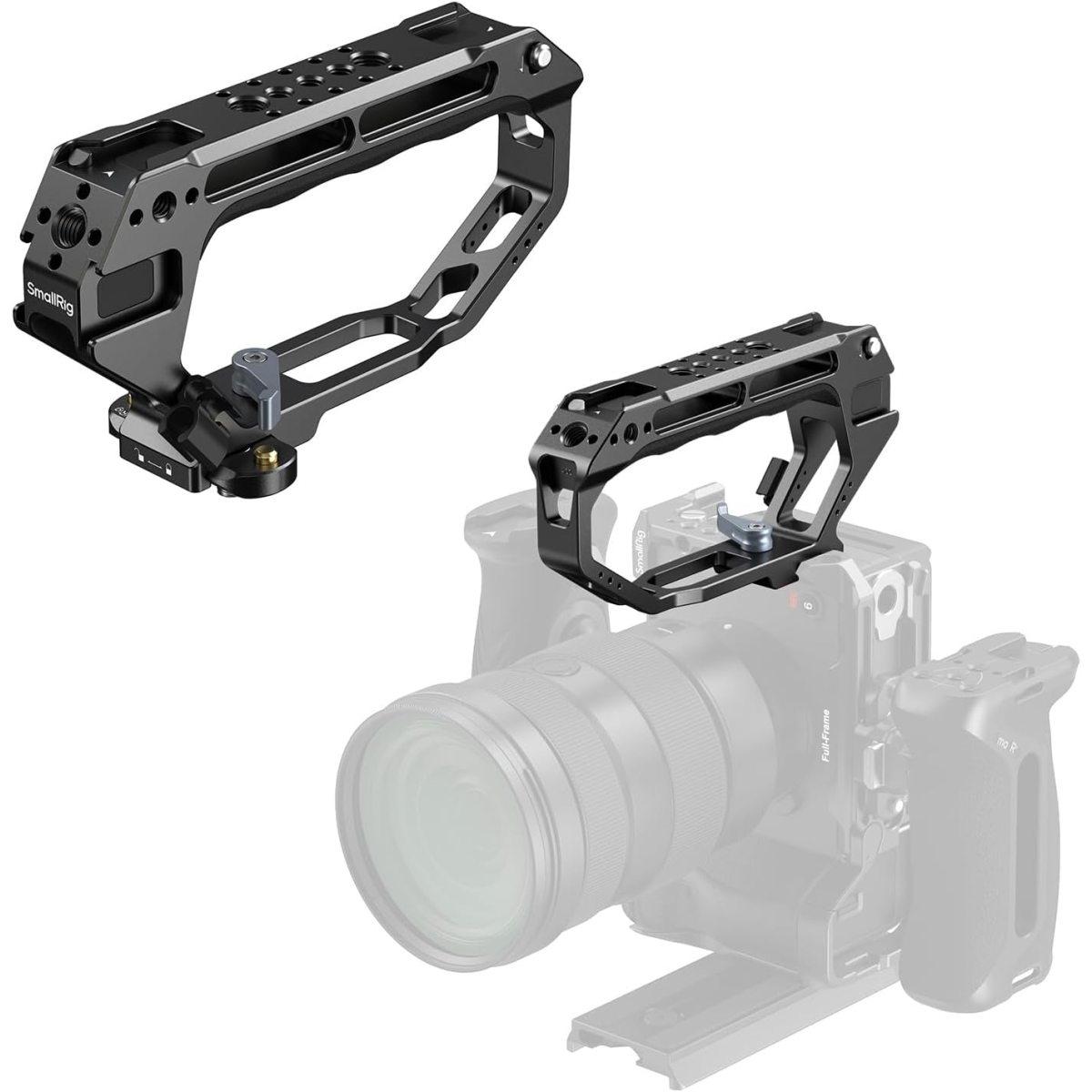 SMALLRIG Maniglia Superiore per Guida NATO Stile D con Morsetto a Sgancio Rapido, Impugnatura in Silicone Resistente al Freddo, Fori di Montaggio da 1/4"-20 e 3/8"-16 per Fotocamer
