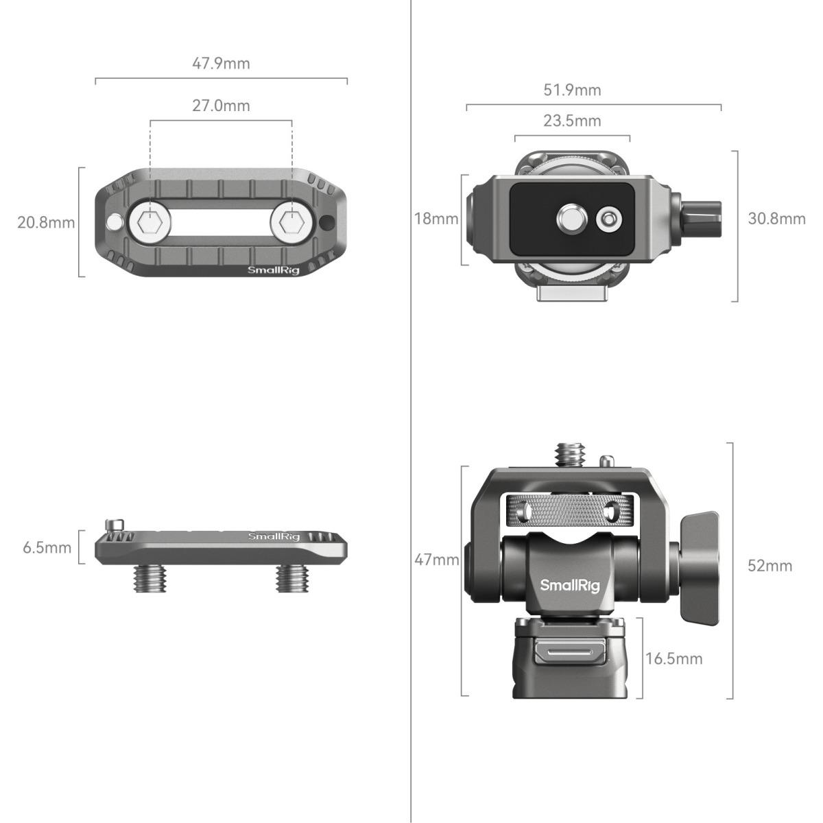 Supporto per monitor a rilascio rapido SmallRig HawkLock H21 con morsetto NATO 4487