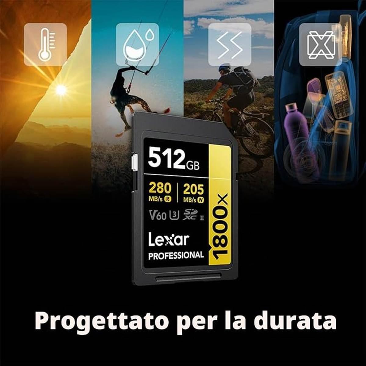 Card lexar sdxc 512gb pro 1800x sdxc uhs-ii
