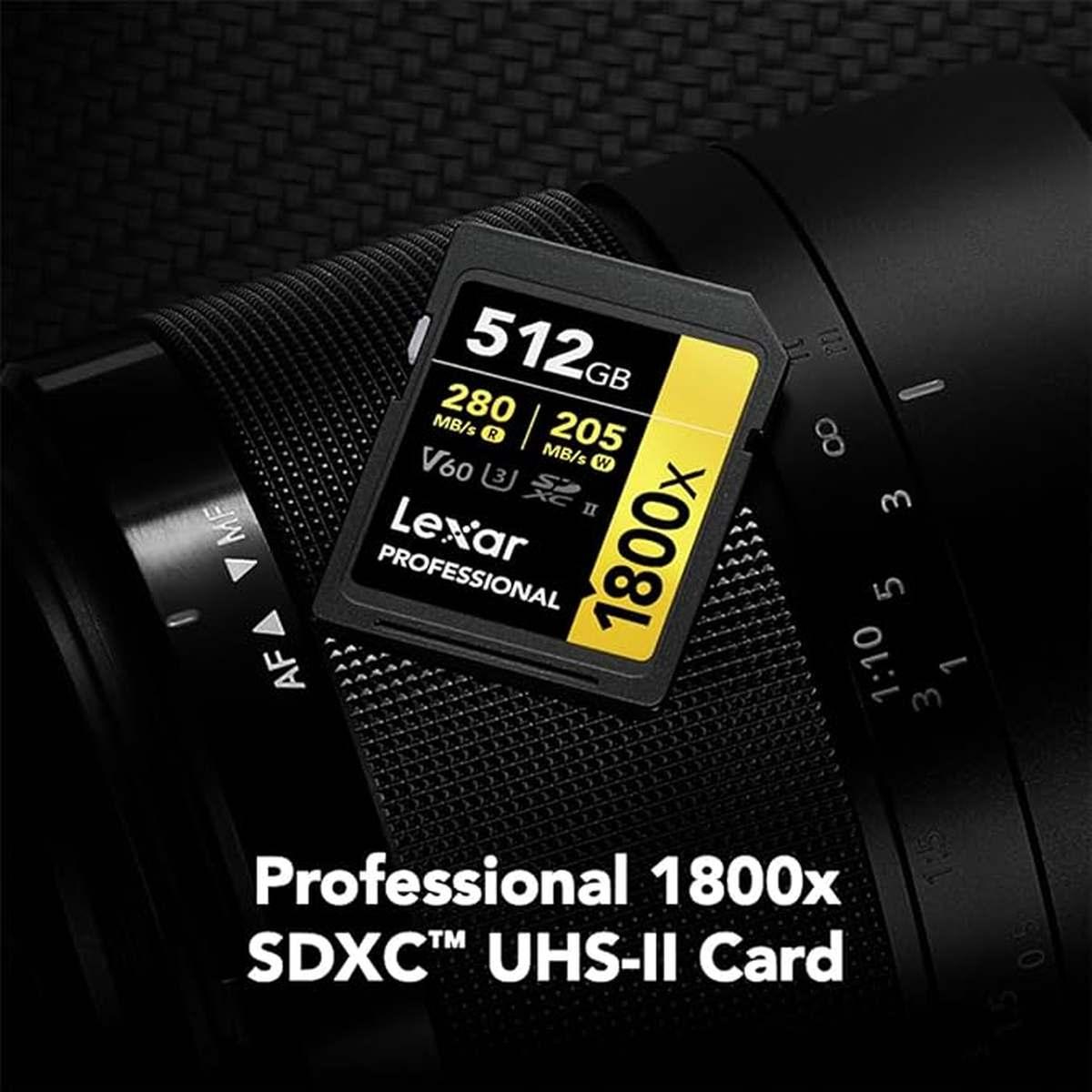 Card lexar sdxc 512gb pro 1800x sdxc uhs-ii