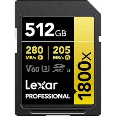 Card lexar sdxc 512gb pro 1800x sdxc uhs-ii