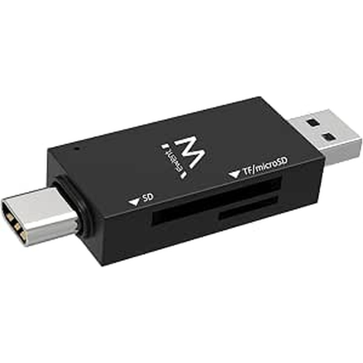 Lettore card ewent ew1075 reader usb 3.1 gen1 compatto con connettore type c/a