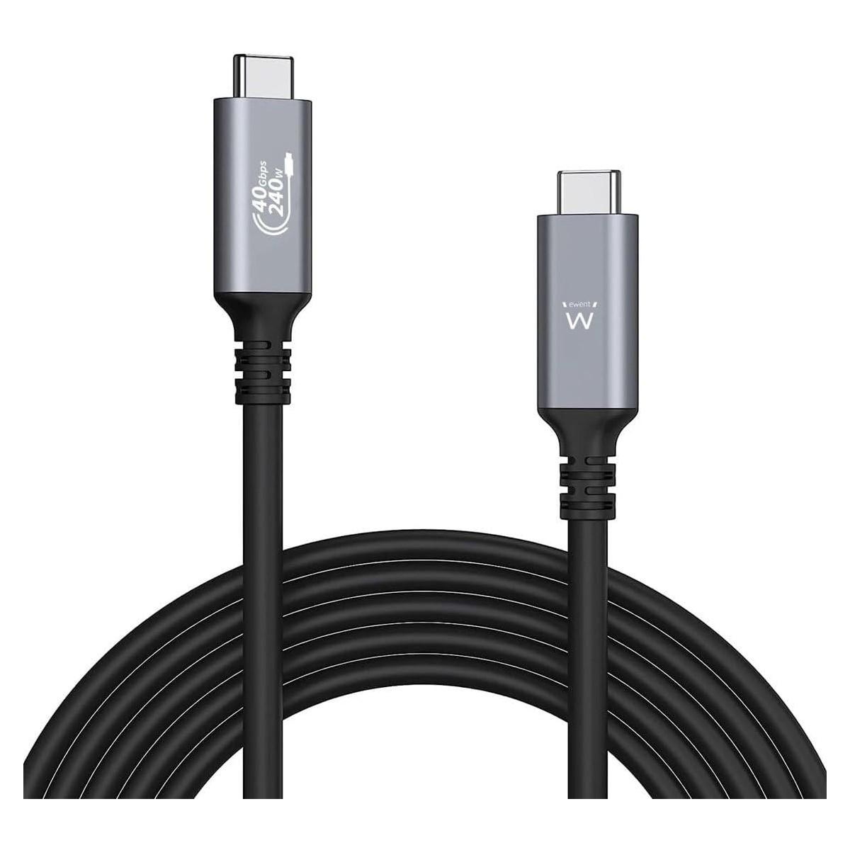 Cavo ewent ec1070 usb4 thunderbolt 3/4 40gbps erp 240w usb-c usb-c 1mt