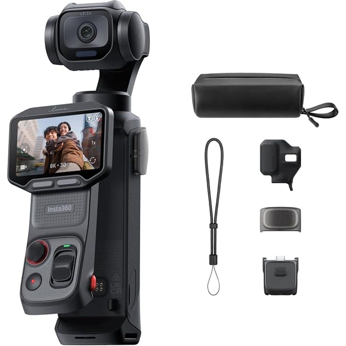 Insta360 Luna Pro - Videocamera per vlog 8K con obiettivo Leica, Nero notte